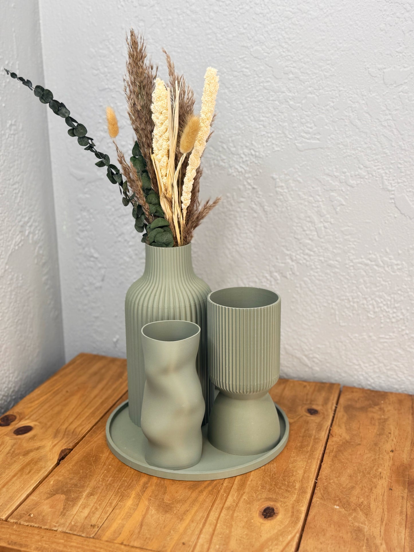 Ribbed Ridges Vase Set